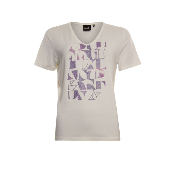 T-Shirt V-hals glitterprint 413233