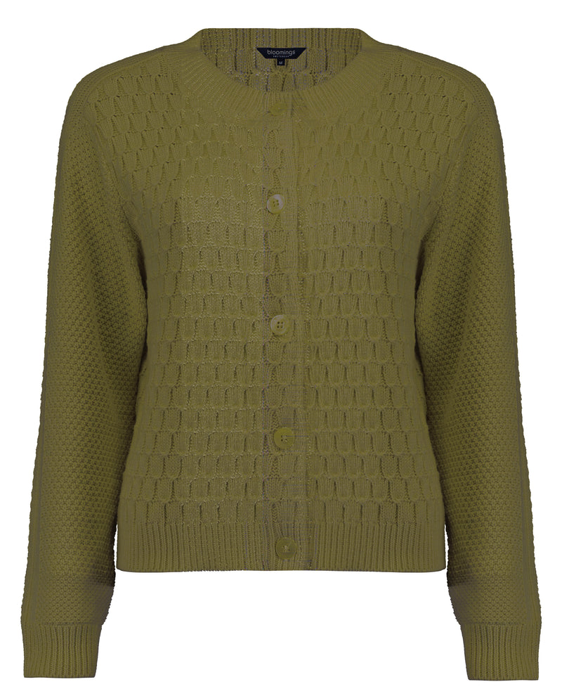 Crew neck cardigan  fancy knit 255-8812