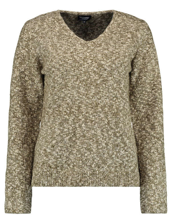 V neck pullover metallic yarn SLK434-8860