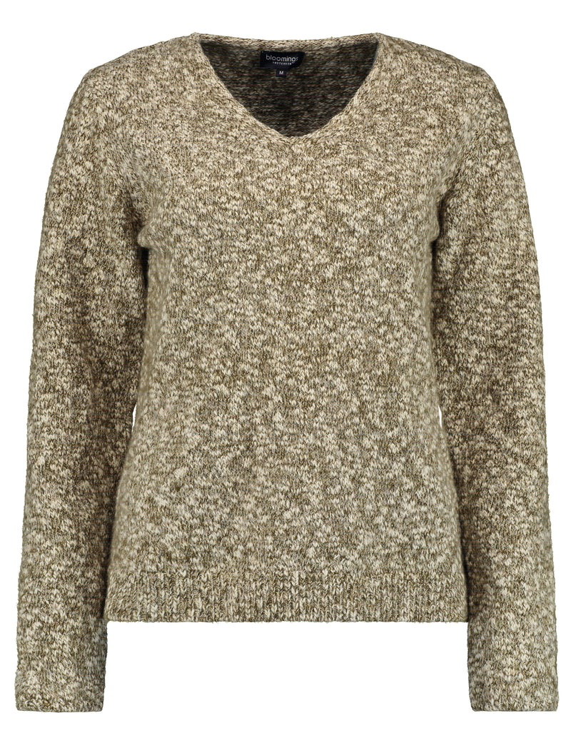 V neck pullover metallic yarn SLK434-8860