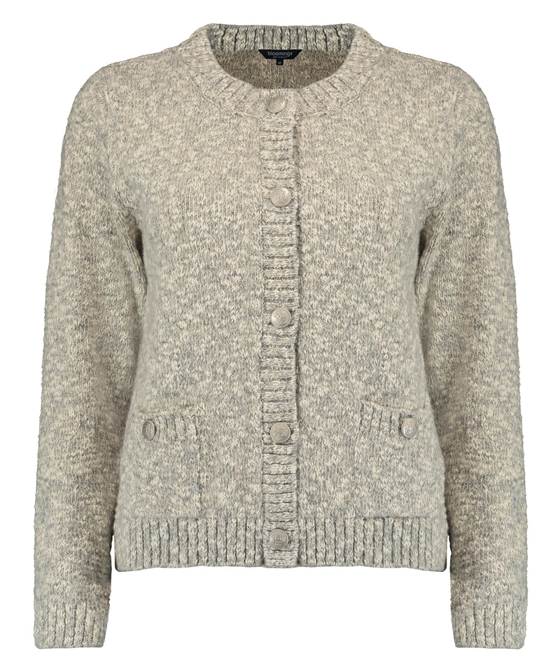 Crew neck cardigan metallic yarn SLK434-8861