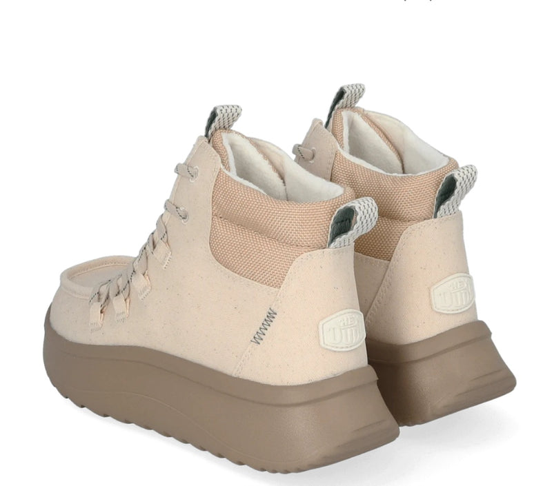 Wendy Apres Coated Twill Dames Boots Ivory