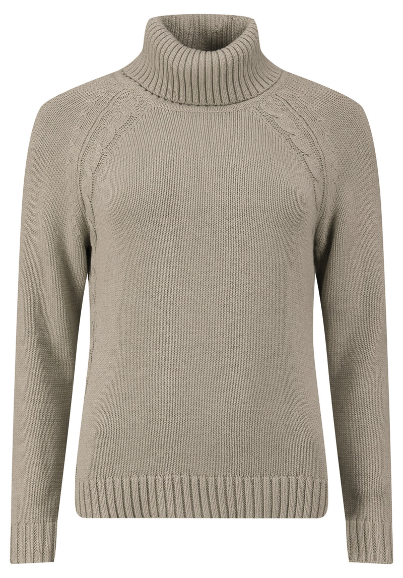 Turtle neck pullover cable detail 7934